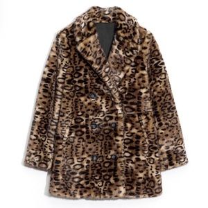 & Other Stories Faux Fur Coat Leopard Print